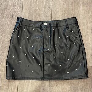 Better Be Black Studded Polyester Skirt Size Small
